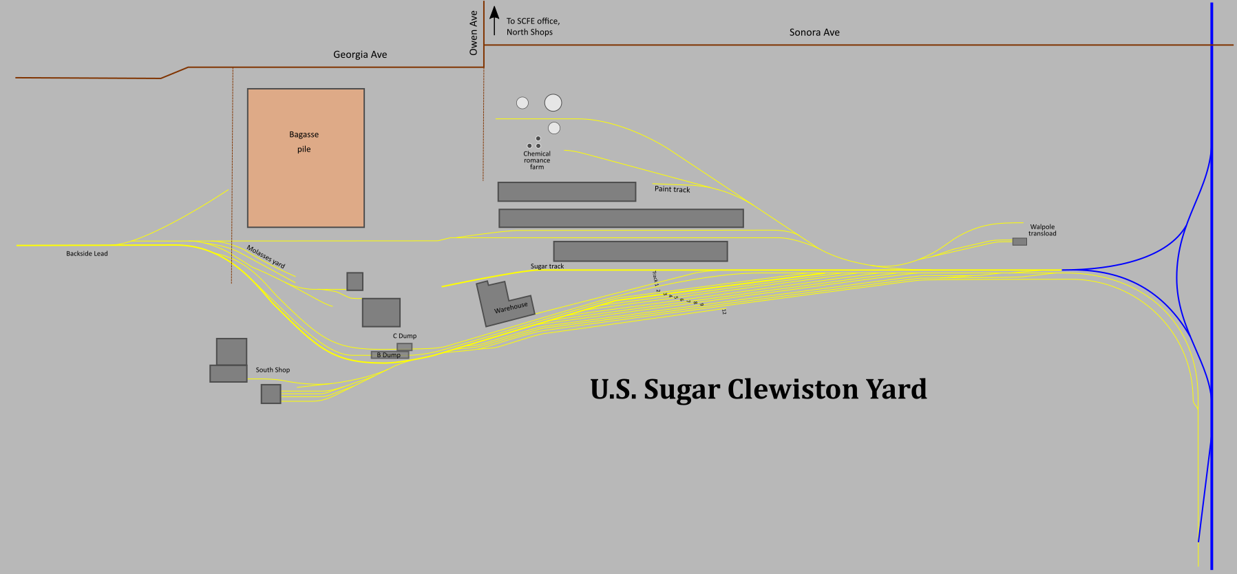 Map of Clewiston Yard