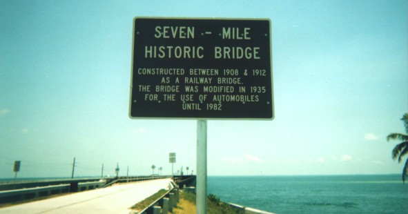 7 mile bridge historical sign