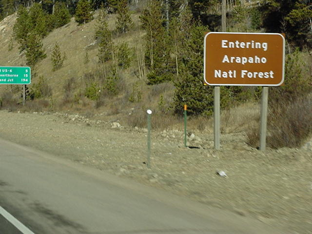Arapaho National Forest sign