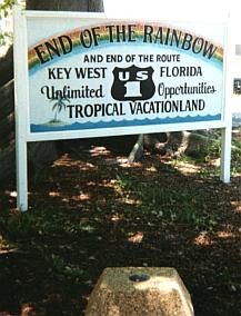 Key West rainbow sign, alternate angle