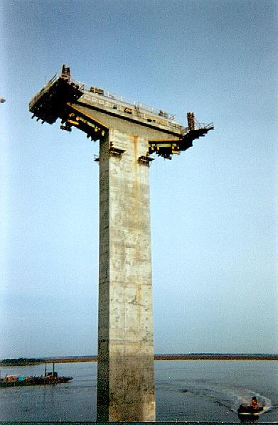 Empty pier still has forms on T-section at top