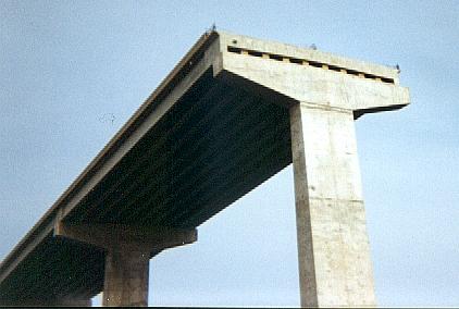 End of slab, finished, awaiting connection to other span
