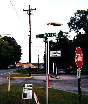 Old U.S.421 intersection with U.S.21