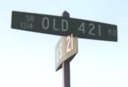 Old US421 street sign