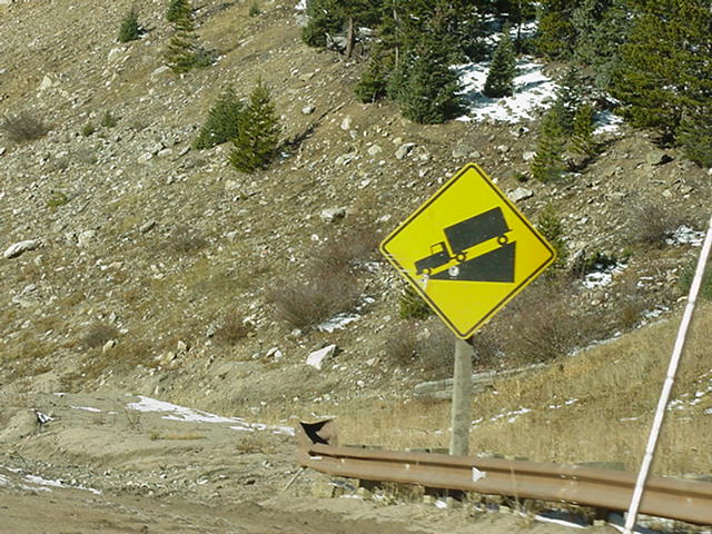 Truck grade downhill sign