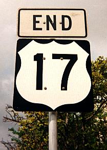 US 17 end, looking up