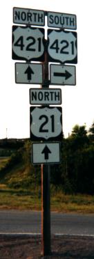 US421 interchange with US21 north