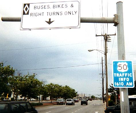 Larger view of US50 info sign and gantry