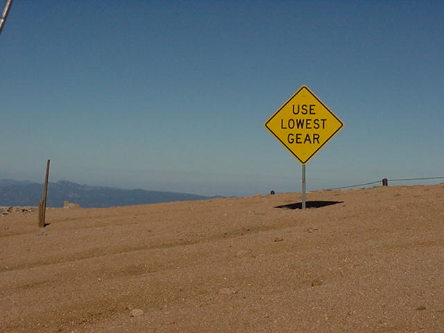 Use lowest gear sign